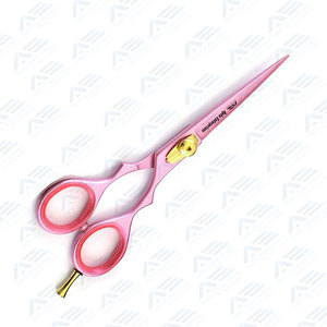 Ciseaux de coiffeur rose clair, élégants, en métal, acier inoxydable, écologiques, réutilisables, avec repose-doigts pour la coupe de cheveux - Product Image 2