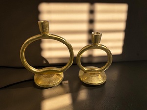 UNICORN HANDICRAFTS <b>Brass</b> Ring <b>Candlestick</b> Holder Set Home Decoration Durable Metal Design Eco-friendly Handmade Easter - Product Image 4