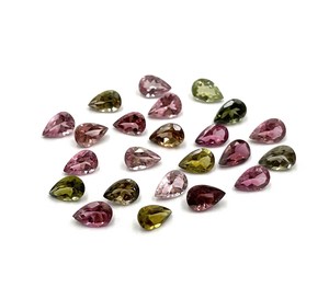 Turmalina natural multicolor con corte de pera de 4*6 mm, piedra preciosa facetada para la fabricación de joyas, certificada por IGI. - Product Image 2