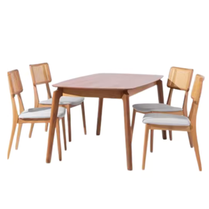 Mobilier commercial Ensemble de table à manger en bois unique Ensemble de table et chaises en bois massif Prix abordable - Product Image 5