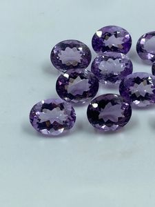 Piedra Preciosa de Amatista Natural, Corte Ovalado Suelto, 33.37 Quilates, 9x11MM, Alta Calidad, 10 Piezas para la Fabricación de Joyas, R.K. GEMS & JEWELLERY - Product Image 2