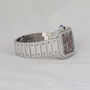 Relojes de Acero de Lujo Personalizados, Relojes Brillantes con Diamantes Completos, Relojes VVS Moissanite y con Diamantes Cultivados en Laboratorio para Hombre de Proveedor Indio - Product Image 2