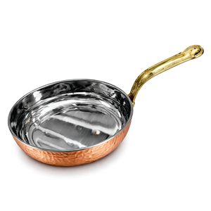 Sartén de acero inoxidable lisa con mango largo y acabado en cobre para cocina doméstica, utensilios de cocina, sartén para cocinar en estufa. - Product Image 2