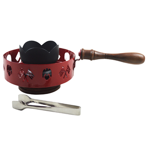 Quemador de incienso de carbón metálico Zikra Handicraft, Mabkhara de calidad premium, pinzas de madera aromáticas árabes con mango, diseño elegante - Product Image 6