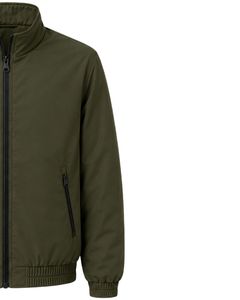 Chaqueta Bomber Ligera Personalizada Verde Oliva para Hombre, Chaqueta Cortavientos Casual con Cierre Completo, Cuello Alto, Estilo Urbano Otoñal - Product Image 4