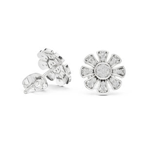 Boucles d'oreilles en or jaune 14 carats avec diamant rond cultivé en laboratoire pour un usage quotidien, pour femmes |   Nouveau diamant cultivé - Product Image 5