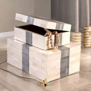 Boîte de rangement pour bijoux en os incrusté, produit professionnel neuf, fait main, incrustation MOP, prix le plus bas, AL MALIK CRAFT - Product Image 6