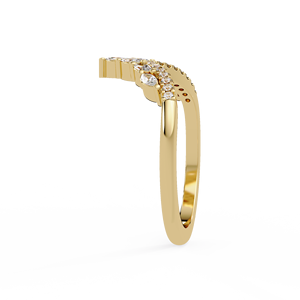 Bagues de fiançailles en diamant de laboratoire taille marquise en V chevron, en or jaune 14K 18K, avec alliance de mariage assortie, bijoux en gros - Product Image 5