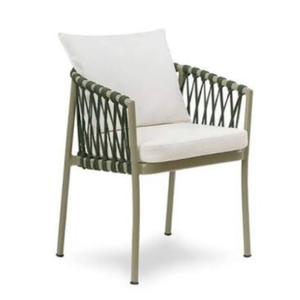 Sillas de Comedor para Jardín, Terraza, de Cuerda Tejida, Sillas para Sala de Estar, Patio, Muebles de Exterior con Cojines Bajos - Product Image 1