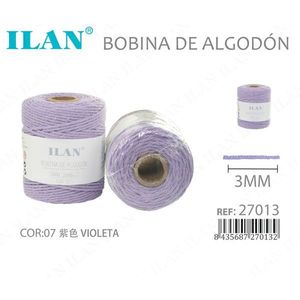 Bobina di Corda in Cotone Ilan 3mm Colore Viola per Cucito e Artigianato - Product Image 3