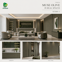 Panneau MDF hydrofuge mélaminé avec placage bois Jinbase Muse Olive 18mm E0 1220x2440mm pour mobilier d'hôtel et de bureau