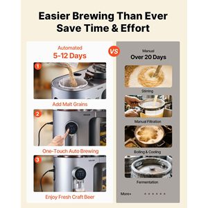 Macchina Elettrica per Birra Fatta in Casa da 1500W, Dispositivo Automatico Tutto-in-Uno da 3,43 Galloni per Ammostamento e Ebollizione - Product Image 3