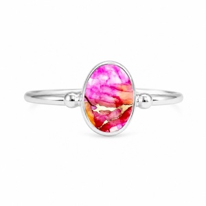 Bague Bohème en Argent Sterling 925 avec Turquoise Kingman, Faite à la Main, Bijou de Mode en Pierre Précieuse pour Femme, Certifiée GIA, Sertie en Bezel Ovale - Product Image 1