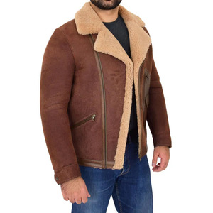 High Quality Men's Raf B3 Aviator Sheep Skin Leather Bomber Winter Flying <b>Pilot</b> <b>Jacket</b> Coat Made By Wings Traders - Product Image 4
