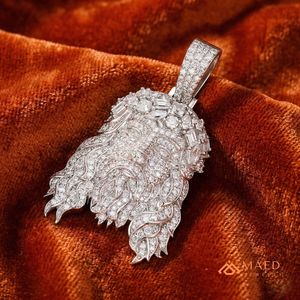 Collar con Colgante de Cabeza de León de Plata de Ley 925 con Moissanita, Joyería de Moda para Hombre y Mujer, Colgante Fino Estilo Nueva York, Estilos Modernos - Product Image 5