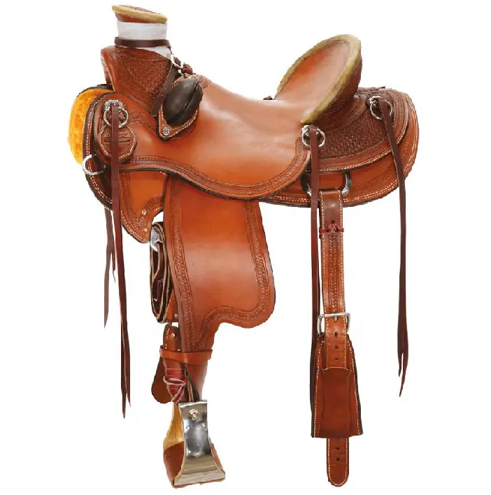 Selle en cuir américain, meilleure vente, selle de cheval anglaise occidentale pour la course de chevaux