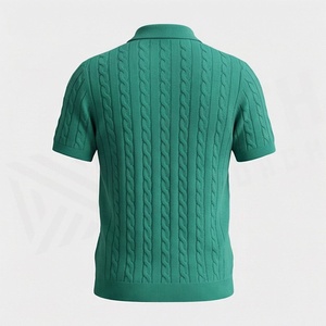 เสื้อโปโลแขนสั้นถักนิตติ้งสำหรับผู้ชาย เสื้อยืดคอปกทรงเข้ารูปยืดหยุ่นสำหรับออกกำลังกายในฤดูร้อน สีและโลโก้สามารถปรับแต่งได้ - Product Image 2