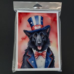 Perro Pastor Belga patriótico americano caprichoso A7 tarjetas de felicitación 8 paquetes 5x7 tarjetas de notas en blanco con sobres - Product Image 3