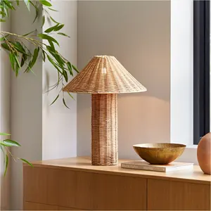 Elegant Handmade <b>Rattan</b> Desktop <b>Lamps</b> Premium Unique Design, Trending Restaurant <b>Table</b> Lights for Sale - Product Image 2
