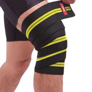 Bandes de genou en néoprène respirantes avec sangles de compression réglables et antidérapantes pour le soutien en salle de sport et l'entraînement de musculation - Product Image 2