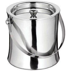Cubetera de Acero Inoxidable de Alta Calidad Personalizable con Tapa, Diseño Redondo Moderno, Resistente al Óxido, Enfriador de Bebidas para Fiestas - Product Image 4