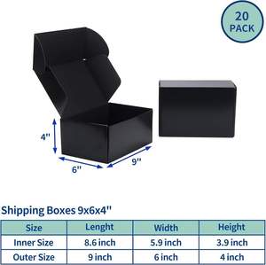 Boîtes d'expédition noires 8x6x3, recyclables, écologiques, en papier, petites boîtes d'emballage pour l'expédition - Product Image 3