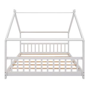 Letto a capanna in legno bianco a grandezza naturale per bambini - Product Image 4