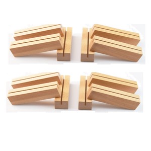 Nature Wood Color Number Stands Made of Hard Wood Card Display Holder Minimal Style for Retail Store Table <b>Sign</b> - Product Image 1