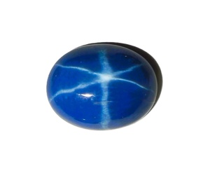 Zafiro Azul Estrella Ovalado de 11x14mm, 8 Quilates, Creado en Laboratorio, Cabujón Pulido con Efecto de Estrella de 6 Puntas para Joyería - Product Image 1