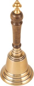 Campana de mano de latón de acabado superior con mango de madera para cronometraje deportivo, círculos de yoga y tono clásico 2027. La campana de mano de latón más reciente. - Product Image 2
