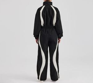 Custom Women's Windbreaker Jacket <b>Jogger</b> Two Piece Zipper Polyester <b>Nylon</b> Tracksuit Set - Product Image 3