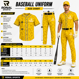 Conjunto de Uniforme de Béisbol para Hombre RONAL SPORTS, Estampado de Camuflaje Amarillo, Transpirable, de Poliéster, Jersey de Manga Corta y Pantalones - Product Image 6