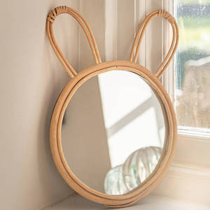 Miroir de bébé en rotin d'excellente qualité, ours souris, miroir mural décoratif suspendu pour chambre d'enfants, décoration de la maison, miroirs muraux - Product Image 6