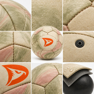 Dravelle Industry Custom 32 Panel <b>Hand</b> <b>Stitched</b> PU Soccer Ball Size 5 Olive Rose Watercolor Football for Training Match - Product Image 4