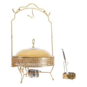 Recipiente para calentar comida dorado, recipiente para calentar comida de acero inoxidable, calentador de comida para buffet, calentador de comida para hotel, calentador de comida redondo para catering - Product Image 5