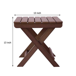 Table basse d'extérieur en bois Adirondack faite à la main, marron naturel, pliable, table d'appoint de patio, mobilier de jardin rustique pour balcon et terrasse - Product Image 3