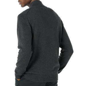Suéter de Punto Personalizado de Alta Calidad para Hombre, Color Gris Oscuro, Cierre de Cremallera de un Cuarto, Corte Regular, Cuello Alto, Estilo Casual para Otoño, Ropa Urbana - Product Image 2