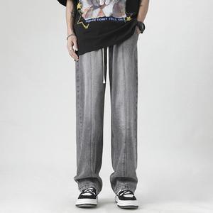 wholesale Men's Jeans High Quality Denim Jeans Pant Men Straight Leg High <b>Waist</b> Denim Jeans Pants - Product Image 1