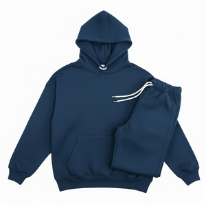 Ensemble de survêtement streetwear d'hiver en molleton French Terry, personnalisé, avec pantalon de survêtement et sweat à capuche, effet délavé vintage, broderie de patchs, pour homme - Product Image 4