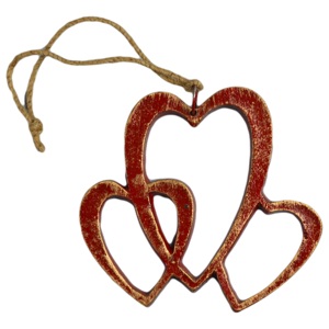 Antique Design Heart Shaped Painted Finishing Design With Solid Metal Home Decoration Christmas Tree Decoration Bags Plush - Product Image 5