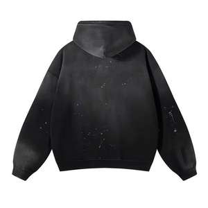 <b>Top</b> Selling Winter Men's Acid Washed <b>Distressed</b> Hoodies Long Sleeve 100% Cotton Embroidered OEM Wholesale - Product Image 6