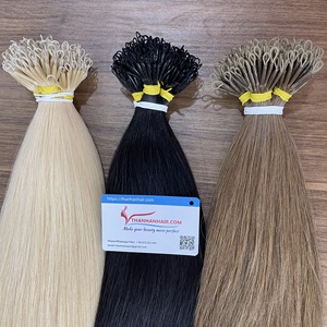 Super Double Drawn Kératine Nano Anneau Droite Extensions de Cheveux Humains Vietnamiens Prix de Gros - Product Image 1