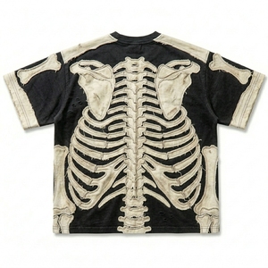 เสื้อยืดโอเวอร์ไซส์ผู้ชาย แขนสั้น คอกลม แต่งแผงสีตัดกัน สไตล์สตรีทแวร์ คุณภาพสูง พิมพ์ลายตามสั่ง - Product Image 3