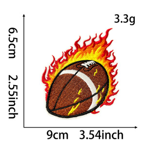 Ensemble d'appliques brodées thermocollantes Flaming Sports Ball - Product Image 4