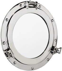 <b>Silver</b> Porthole <b>Mirror</b> Nautical <b>Wall</b> <b>Mirror</b> Round Decorative Ship Window <b>Mirror</b> Coastal Marine Home Decor - Product Image 3
