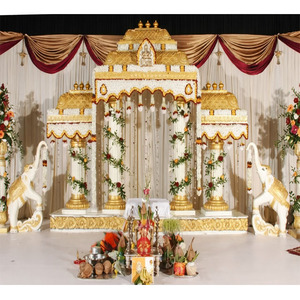 Scène de mariage indienne tamilienne, ensemble de scène de réception avec piliers romains, nouveau style sud, scène/Mandap, Californie, États-Unis - Product Image 1