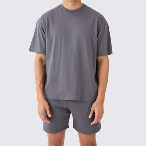 Ensemble chemise et short pour homme, style décontracté d'été, personnalisable, uni, séchage rapide, léger, mélange polyester/coton, tricoté, haute qualité - Product Image 3