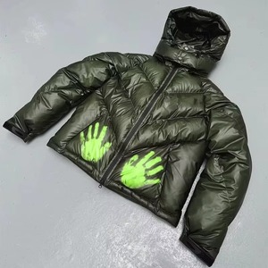 Custom Thermochromic Ink Print Streetwear Crop Vintage Heavyweight Winter Hooded Windproof Color Change Down Puffer Jacket Coat - Product Image 5