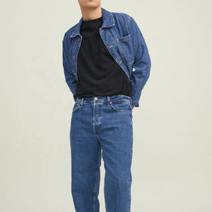 Veste en jean à capuche pour homme, 100% coton, couleur unie, décontractée, fermeture à un bouton, brodée, séchage rapide, respirante, hiver - Product Image 3
