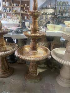 Elegante Fuente de Mármol Ónix de Tres Niveles, Decoración de Jardín Hecha a Mano, Fuente de Agua de Lujo para Patio - Product Image 3